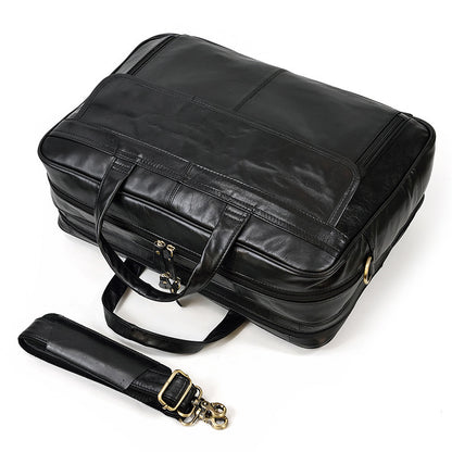 leather mens briefcase retro business handbag