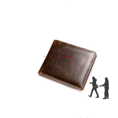 mens business multi card wallet with anti magnetic leather wallet