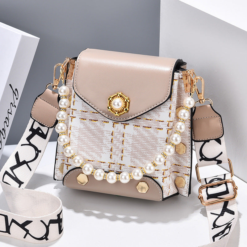 fashion womens crossbody bag girls cute princess wallet classic shoulder bag summer pearl chain phone bag