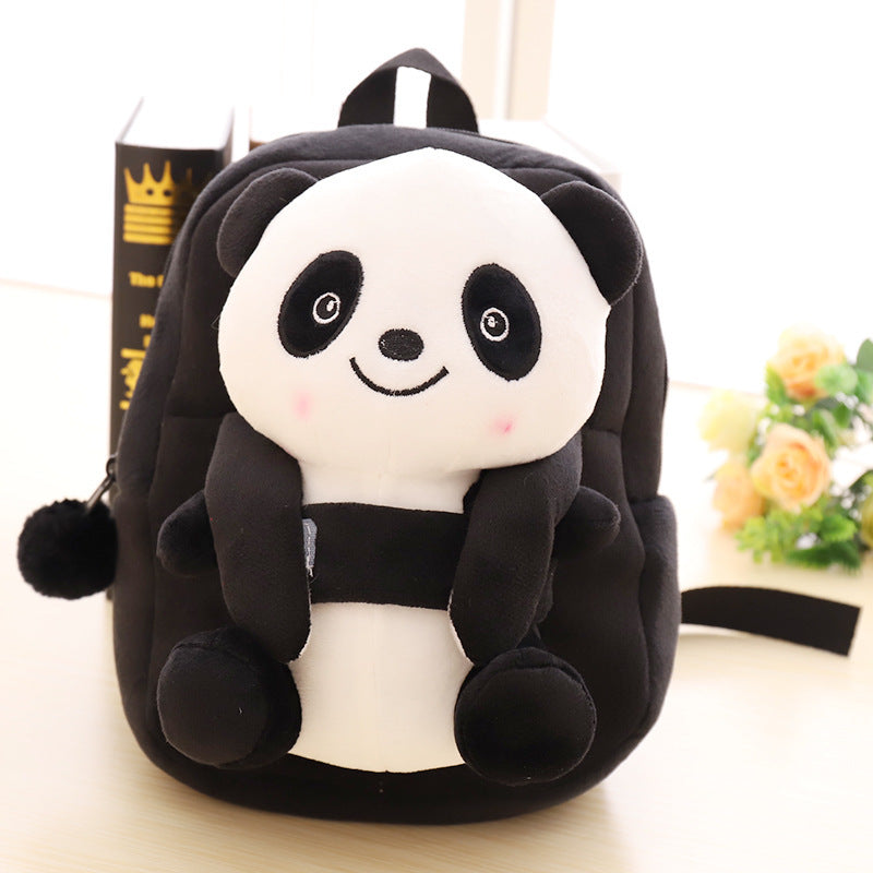 cartoon panda plush childrens school bag