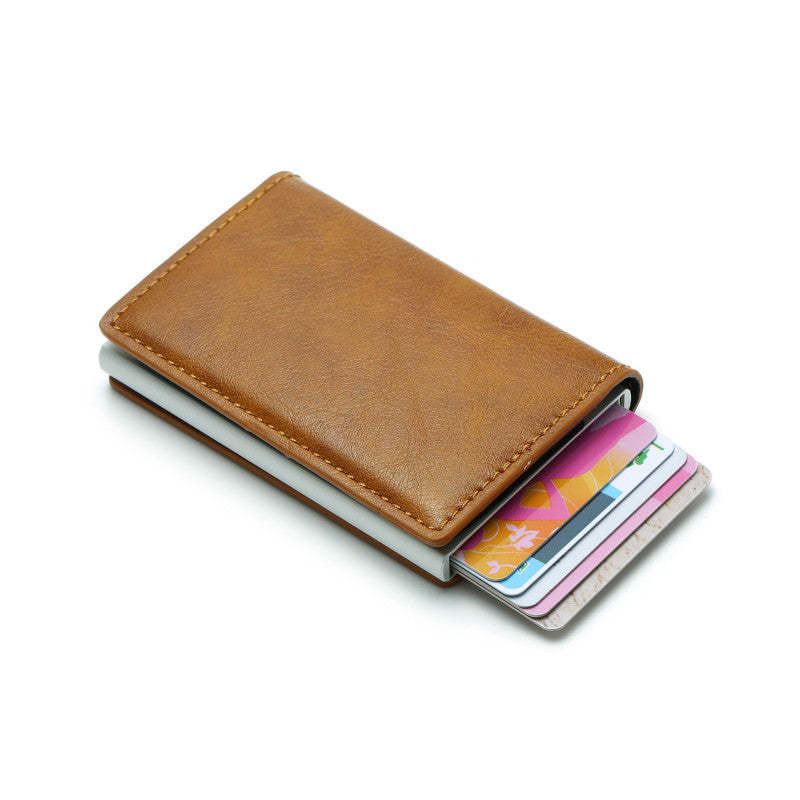 automatic pop up leather card holder