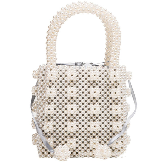 pearl woven dinner bag