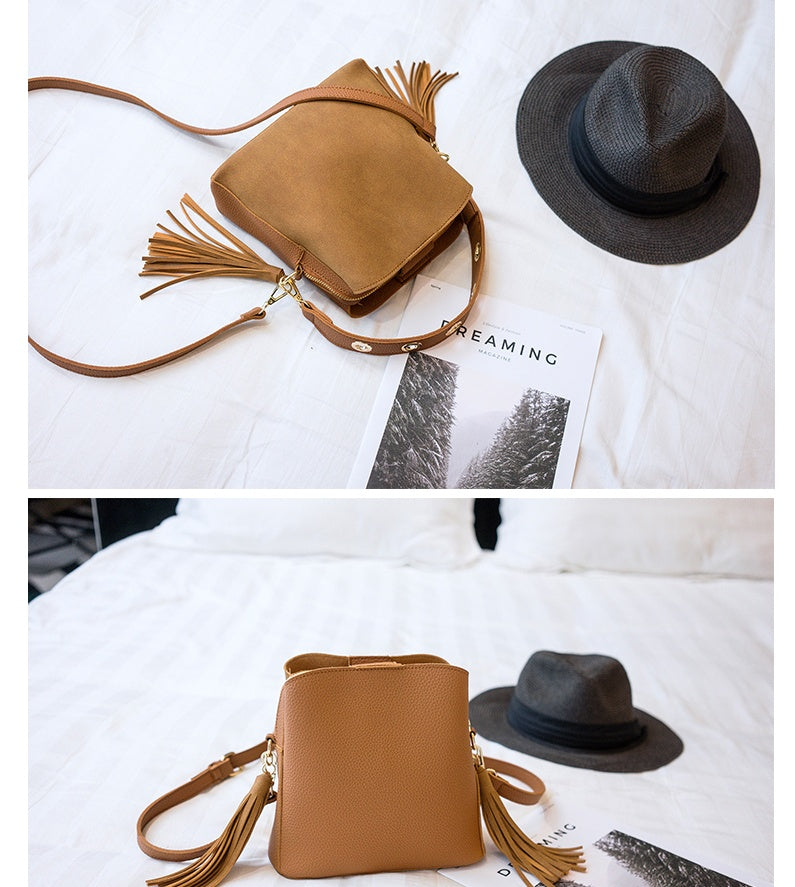 spring-new-frosted-tassel-bucket-bag-korean-version-of-the-wild-shoulder-bag-female-handkerchief-retro-messenger