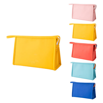 portable pu cosmetic bag large capacity triangle bag