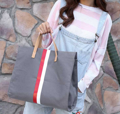 canvas ladies work bag women tote hand bag shoulder bag for women fashion lady shopping canvas stripe tote bags female handbags