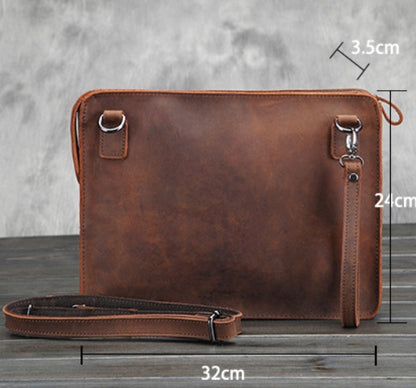 mens business leather shoulder bag