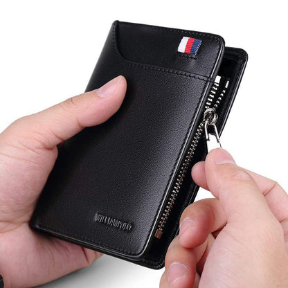 leather mens short wallet