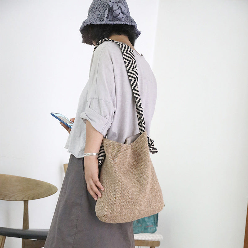 fashion niche one shoulder canvas bag new lazy style