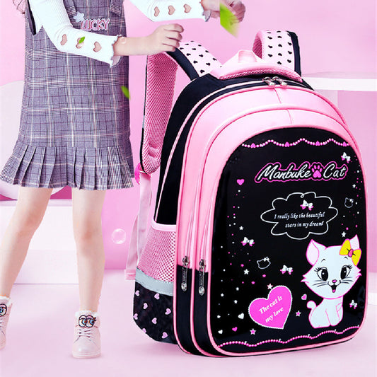 kids school cute cat print backpack