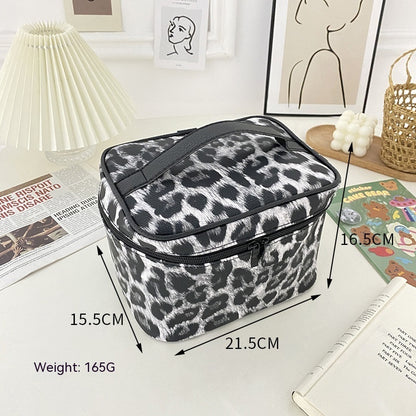 internet famous leopard print cosmetic storage bag