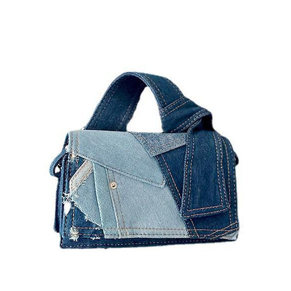 denim stitching crossbody bag women