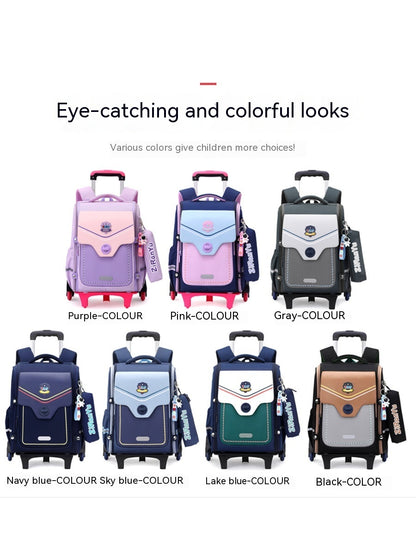 primary school student trolley schoolbag detachable backpack