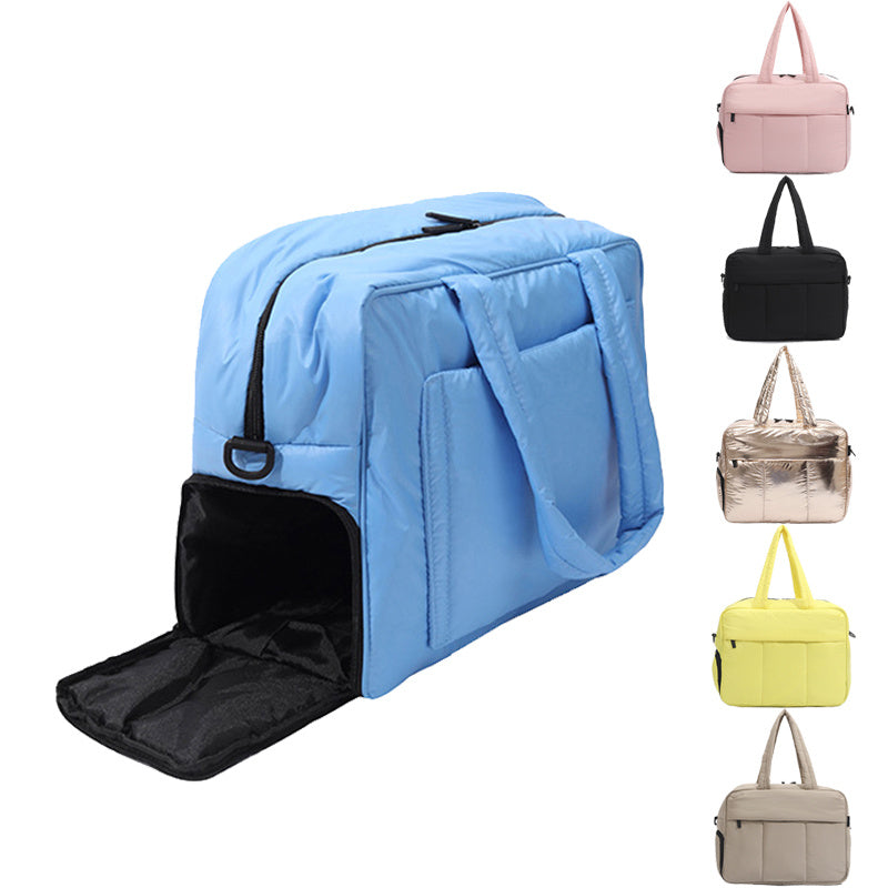 down handbags winter travel duffle bag with shoes compartment portable sports yoga gym fitness shoulder bags for weekender overnight tote women