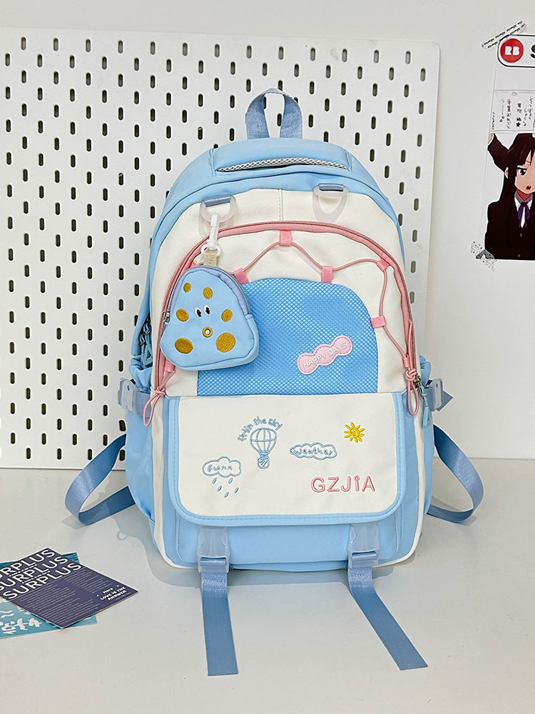 Simple And Lightweight Large Capacity Contrast Color Backpack