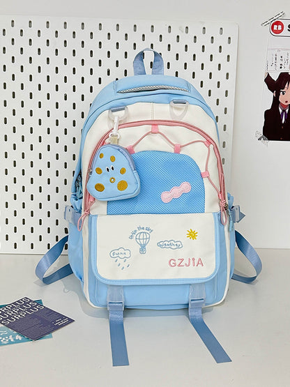 Simple And Lightweight Large Capacity Contrast Color Backpack