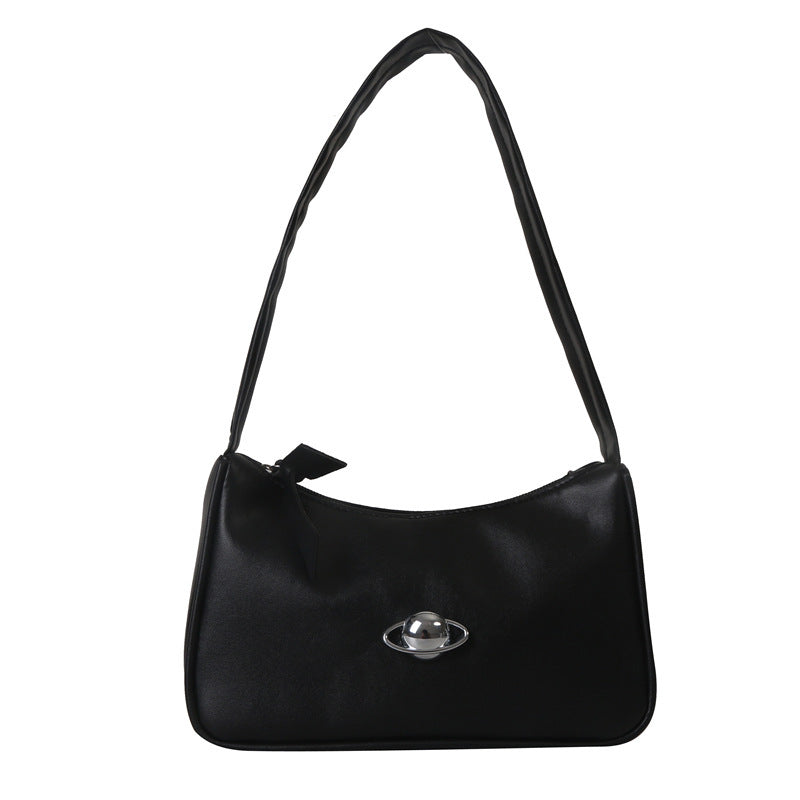 simple temperament pure color gentle shoulder bag