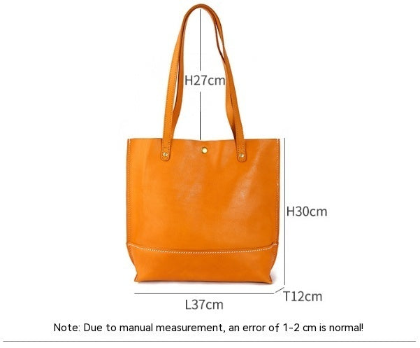 top layer cowhide handbag korean casual large capacity womens shoulder bag