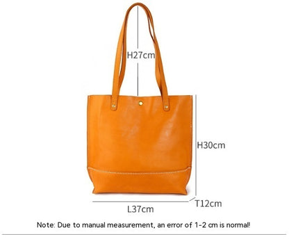 top layer cowhide handbag korean casual large capacity womens shoulder bag