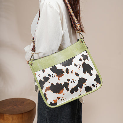 cows pattern one shoulder large capacity totes