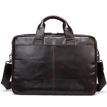 mens hand carrying genuine leather briefcase