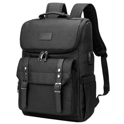 mens backpack retro travel bag usb