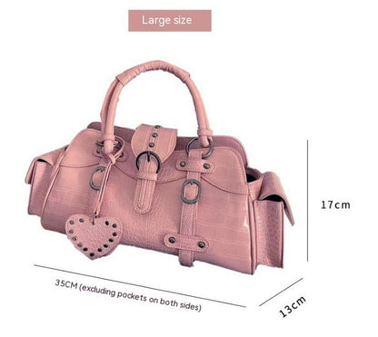 square rivet hand carrying hand carrying crossbody bag