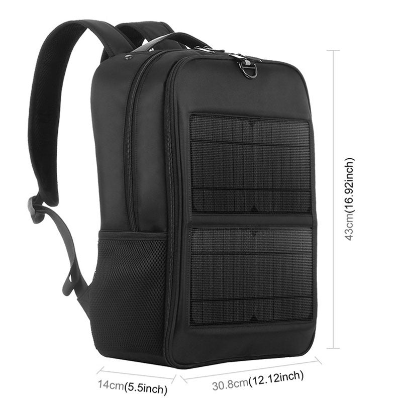 mens waterproof nylon solar charging backpack sports leisure hiking