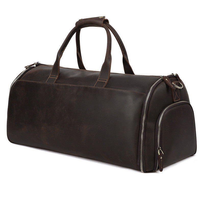 crazy horse leather retro duffel bag