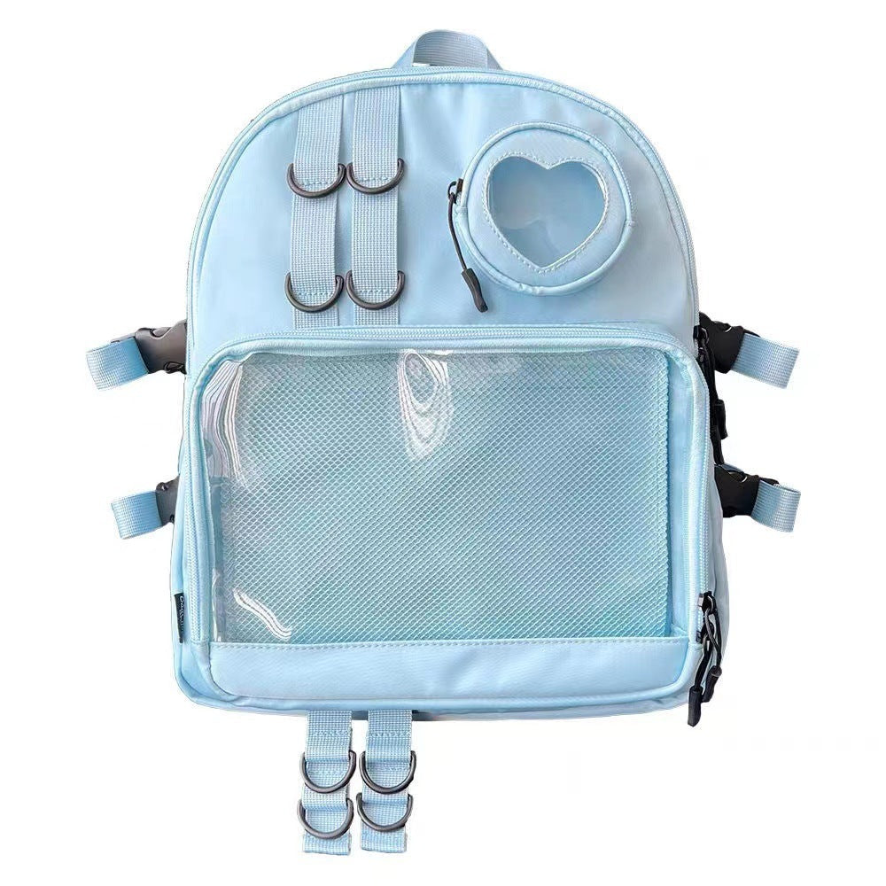 junior high school student large capacity canvas casual backpack