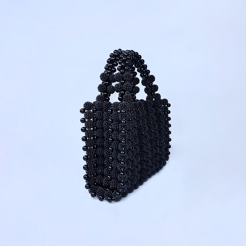 pearl dinner dress handbag handmade woven small square bag