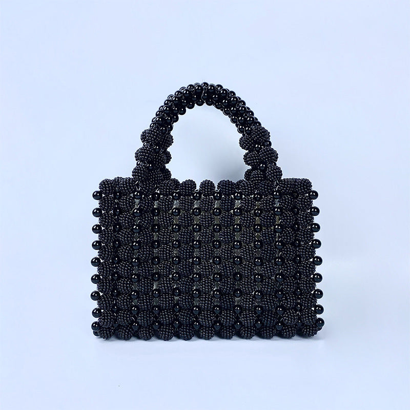 pearl dinner dress handbag handmade woven small square bag