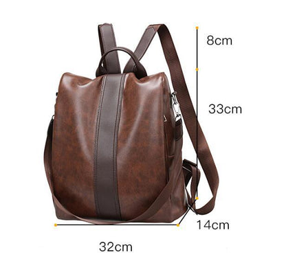 womens fashion soft leather backpack