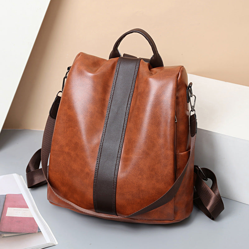 womens fashion soft leather backpack