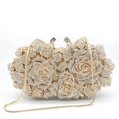 hollow rose diamond dinner bag