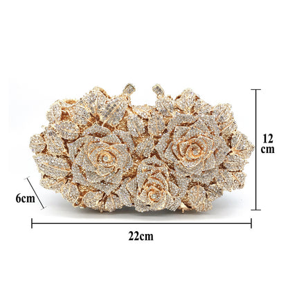 hollow rose diamond dinner bag