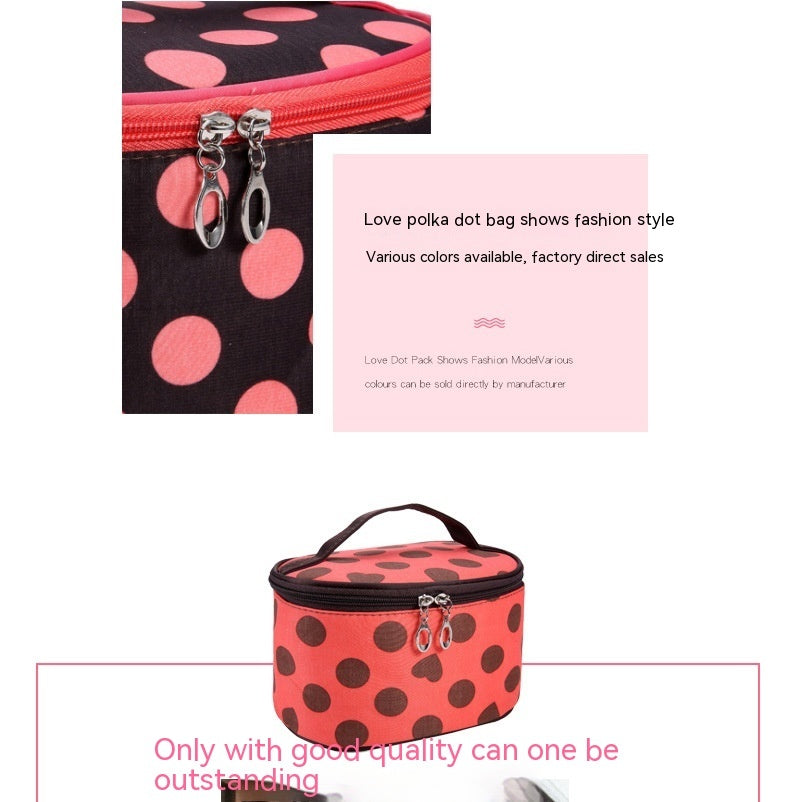 european and american polka dot simple cosmetic bag