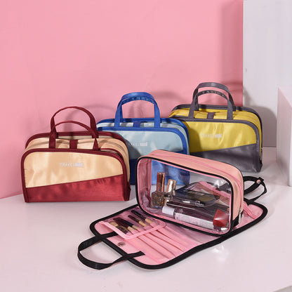 simple large capacity color matching cosmetic storage bag