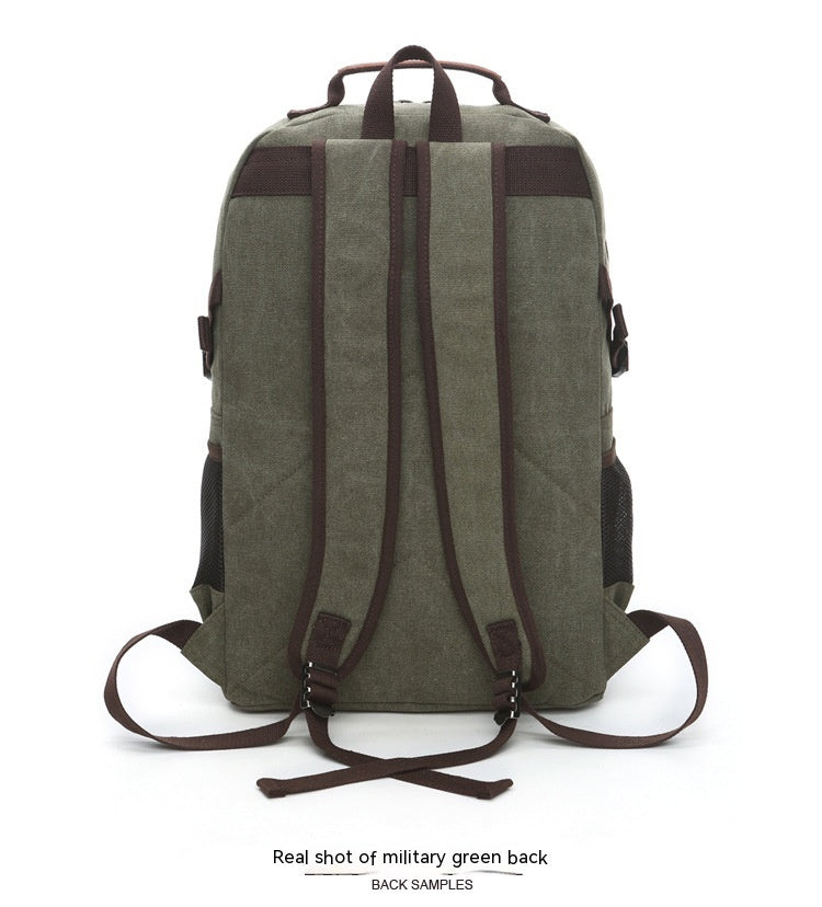 wear resistant washed canvas mens and womens backpacks street casual fashion large capacity multifunctional