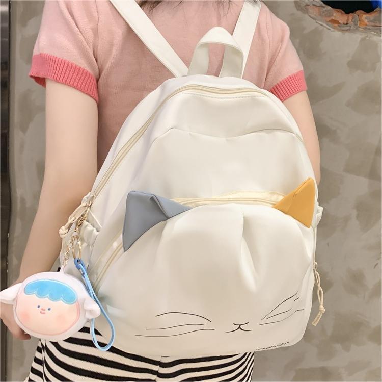 cartoon young girl cute sister backpack