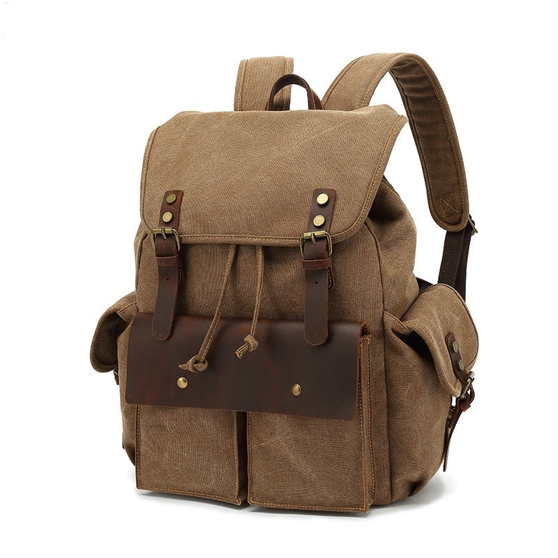 retro wear resistant canvas backpack