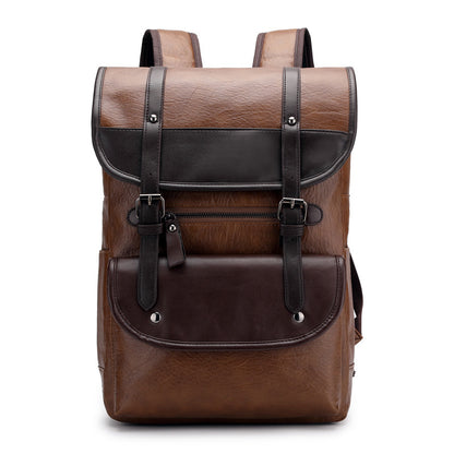 backpack pu leather student bag