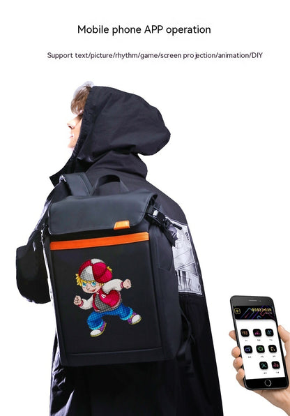 bluetooth advertising riding projection screen rhythm riding led backpack