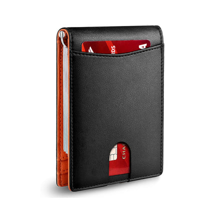 leather multifunctional card sleeve microfiber wear resistant rfid anti theft swiping