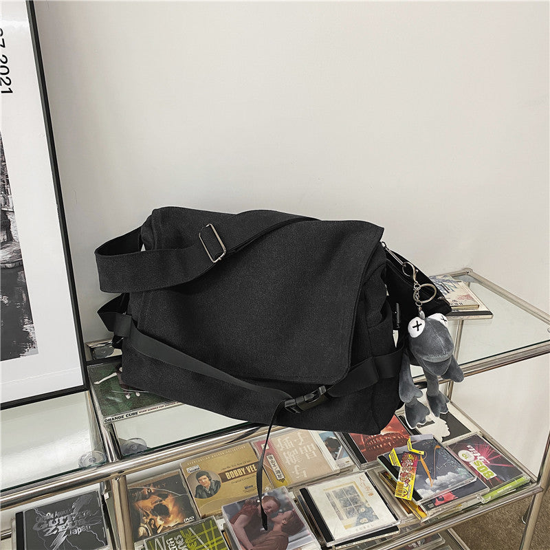 mens large capacity simple messenger casual student book shoulder boys shoulder bag