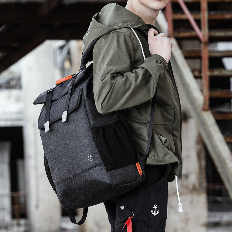 new fashion mens backpack personality trend leisure