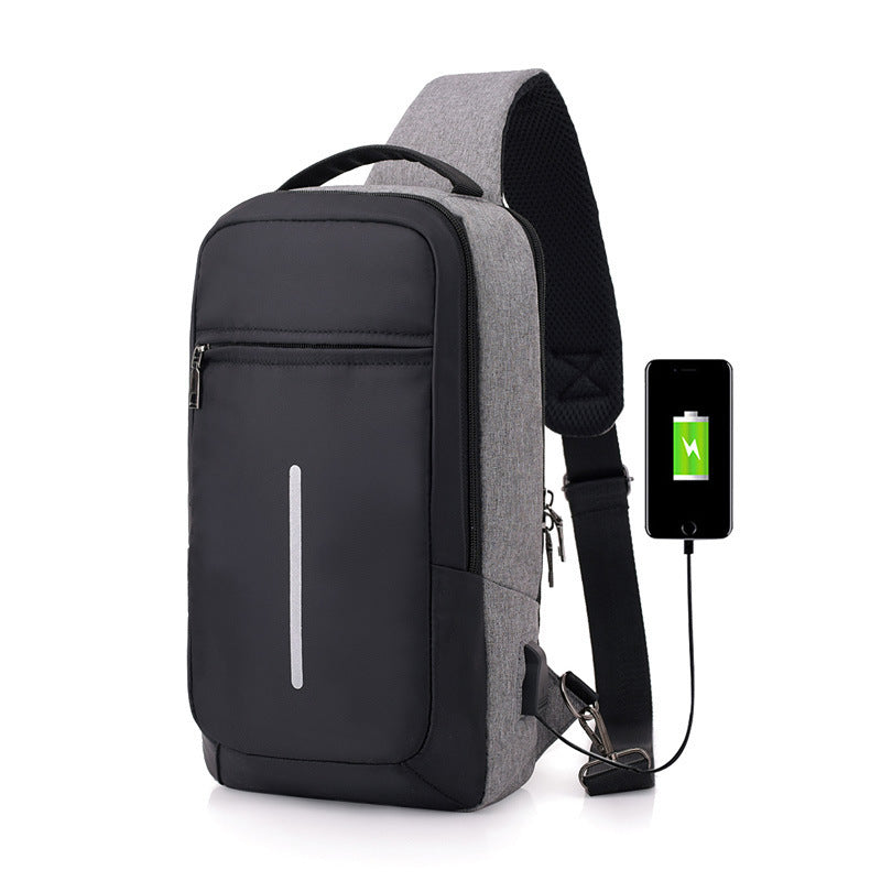 anti theft usb charging chest bag with you