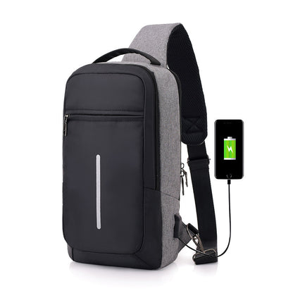 anti theft usb charging chest bag with you