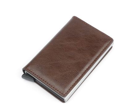 automatic pop up leather card holder