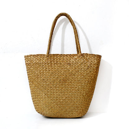 vegan natural rattan tote bag