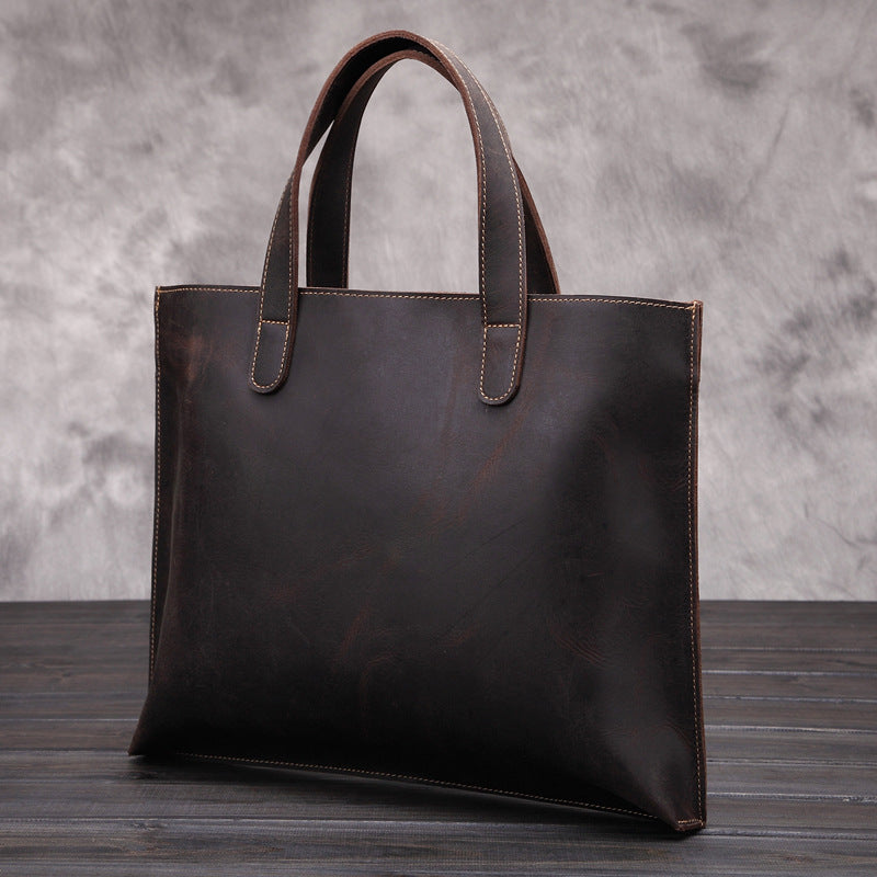 crazy horse leather business leather briefcase cowhide messenger bag